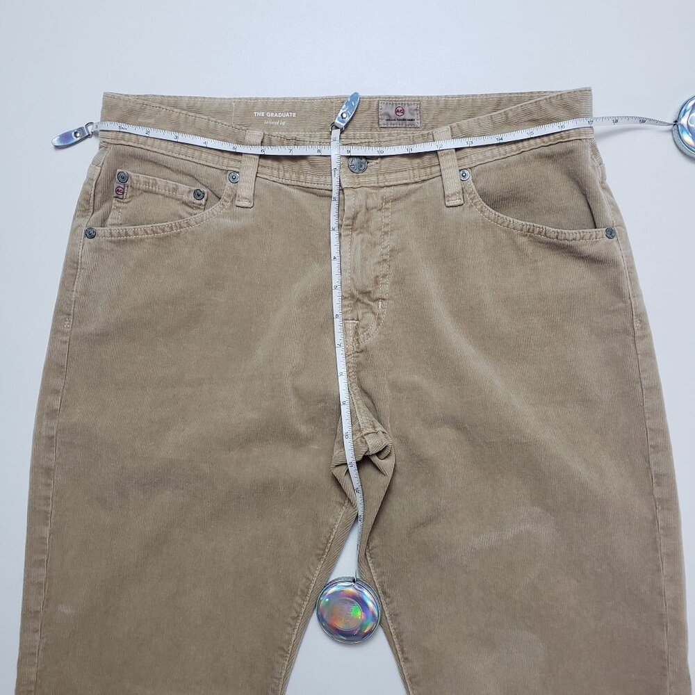 AG Adriano Goldschmied The Graduate Tailored Leg Corduroy Trouser Mens 32x34 Tan - Picture 7 of 16